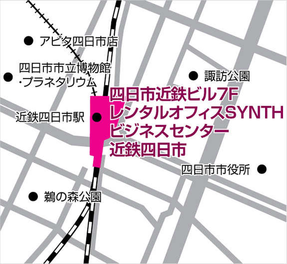 四日市会場(SYNTH(シンス)ビジネスセンター近鉄四日市)試験会場地図